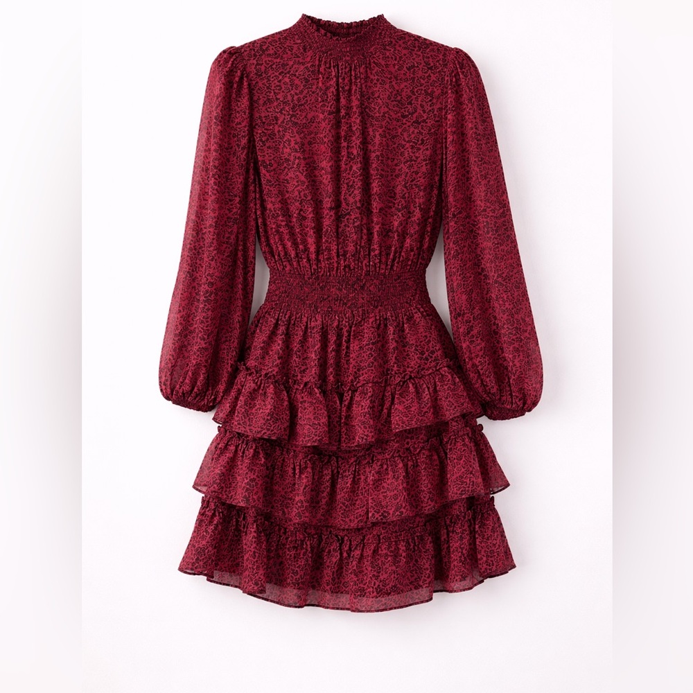 Sam and Jess Balloon Sleeve Long Sleve Fit and Flare Dress - Picture 3 of 5